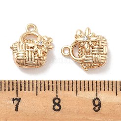 Brass Micro Pave Cubic Zirconia Pendants&nbsp;KK-M102-44G