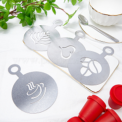 430 Stainless Steel Coffee Latte Art Molds&nbsp;AJEW-WH0038-40P