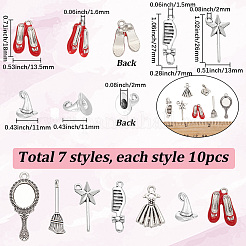 70Pcs 7 Styles Magic Girl Theme Alloy Pendants&nbsp;TIBEP-SC0003-65