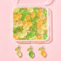 36Pcs 3 Colors Lemon Acrylic Pendants&nbsp;PALLOY-FS00059-02