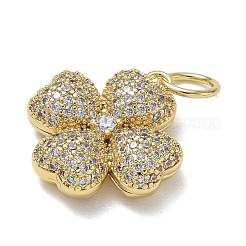 Brass Micro Pave Cubic Zirconia Pendants&nbsp;KK-CBA56EF-29G-01