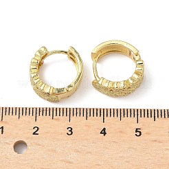 Heart Brass Micro Pave Cubic Zirconia Hoop Earrings&nbsp;EJEW-A132-10G-02