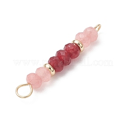 Dyed Natural Malaysia Jade Faceted Rondelle Beaded Connector Links&nbsp;PALLOY-JF05060