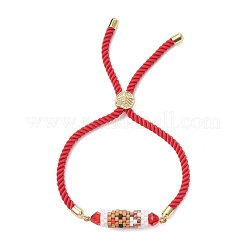 3Pcs 3 Styles Christmas Handmade Glass Seed Beaded Slider Bracelets&nbsp;BJEW-MZ00226