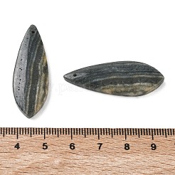 Natural Indian Green Line Jasper Pendants&nbsp;G-Z151-02F