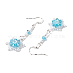 Glass Seed Beaded Dangle Earrings&nbsp;EJEW-MZ00171