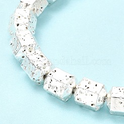 Electroplated Natural Lava Rock Beads Strands&nbsp;G-G984-09S