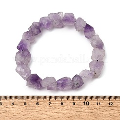 Raw Rough Natural Amethyst Nuggets Beaded Stretch Bracelets for Women&nbsp;GG-CBA2C9C-02