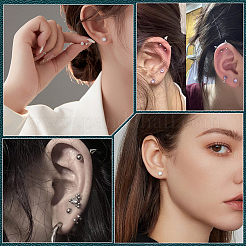50Pcs Stainless Steel Ear Nuts&nbsp;STAS-BBC0006-41