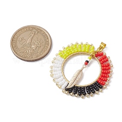 Bohemia Style Handmade Glass Seed Beads Pendants&nbsp;PALLOY-MZ00212