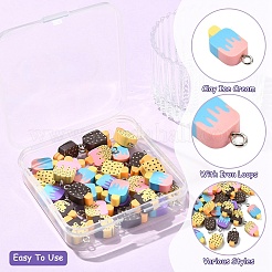 30Pcs 6 Colors Handmade Polymer Clay Pendants&nbsp;PY-YW9D8D-01