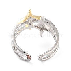 Brass Star Open Cuff Ring for Women&nbsp;RJEW-C102-19GP