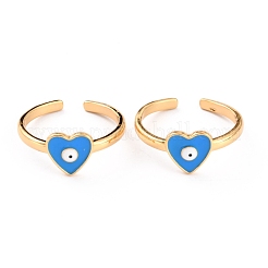 Brass Enamel Cuff Rings&nbsp;RJEW-H543-15G
