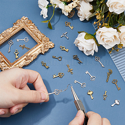 150Pcs 15 Style Tibetan Style Alloy Pendants&nbsp;FIND-FH0010-90