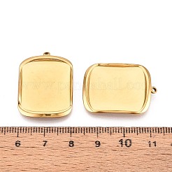 304 Stainless Steel Pendant Cabochon Settings&nbsp;STAS-T067-15G