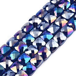 Electroplate Opaque Solid Color Glass Beads Strands&nbsp;EGLA-N002-42
