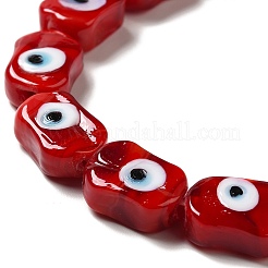 Handmade Evil Eye Lampwork Beads Strands&nbsp;LAMP-G154-02H