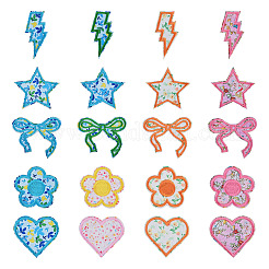 8 Bags 4 Colors  Polyester Embroider Self-adhesion Thread Iron on/Sew On Patches&nbsp;PATC-TA0001-51