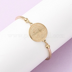 Religion 304 Stainless Steel Link Bracelets for Women&nbsp;LS-BJEW-F524-02A-G