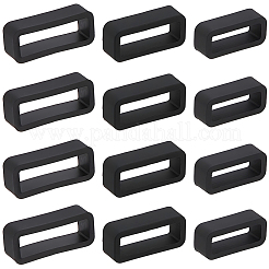 30Pcs 3 Styles Rectangle Silicone Retainer Buckle Holder Watchbands Retaining Hoop Replacement Watch Strap Clasp&nbsp;FIND-CN0002-39A