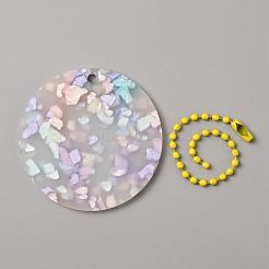 Translucent Acrylic Disc Pendant Keychain&nbsp;KEYC-WH0027-85D-02