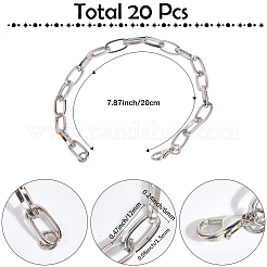 20Pcs Iron Cable Chain Bracelets for Women Men&nbsp;BJEW-SC0001-42