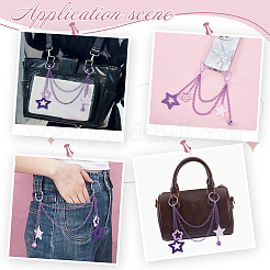 2Pcs Acrylic Star Charm Iron Chain Bag Decorative Chains&nbsp;HJEW-GA00062