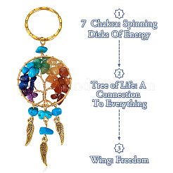 5Pcs 5 Style Gemstone Keychain&nbsp;KEYC-TA0001-18