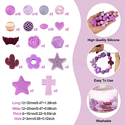 92Pcs Transparent Silicone Focal Beads&nbsp;SIL-TA0002-85C
