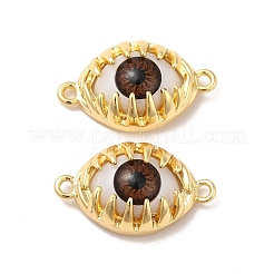 Evil Eye Resin Brass Connector Charms&nbsp;RESI-E026-01G-05