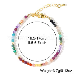 Faceted Round Natural Amethyst & Aquamarine & Apatite & Citrine & Carnelian Beaded Bracelets&nbsp;GF6950