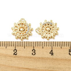 Brass Micro Pave Clear Cubic Zirconia Charms&nbsp;KK-H460-28G