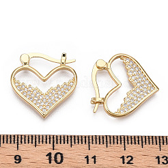 Rack Plating Brass Micro Pave Clear Cubic Zirconia Hoop Earrings&nbsp;EJEW-M223-02G