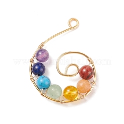 Chakra Natural Mixed Stone Copper Wire Pendants&nbsp;PALLOY-JF01552