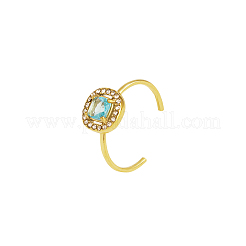Stainless Steel Micro Pave Cubic Zirconia Adjustable Open Cuff Rings for Women&nbsp;UZ5362-3