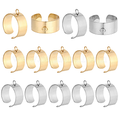 24Pcs 2 Colors 304 Stainless Steel Finger Ring Settings&nbsp;STAS-BBC0010-09D