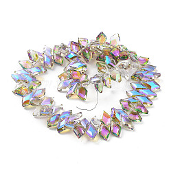 Electroplate Rhombus Glass Beads Strands&nbsp;EGLA-A036-12A-FR02