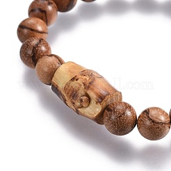 Men's Wood Beads Stretch Bracelets&nbsp;BJEW-JB04121-02