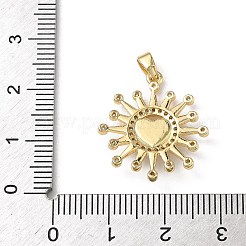 Brass Micro Pave Cubic Zirconia Pendants&nbsp;KK-F924-13G