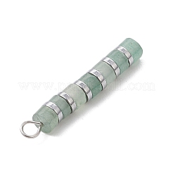 7Pcs 7 Styles Mixed Gemstone Disc Heishi Beaded Pendants&nbsp;PALLOY-JF04150