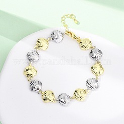 Brass Link Chain Bracelets for Women&nbsp;BJEW-G762-01GP-02