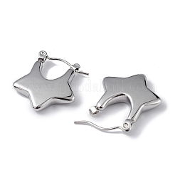 Non-Tarnish 304 Stainless Steel Star Thick Hoop Earrings for Women&nbsp;EJEW-I284-08P