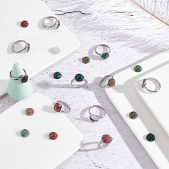 DIY Gemstone Finger Ring Making Kit&nbsp;DIY-AR0003-04
