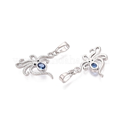 Brass Micro Pave Cubic Zirconia Pendants&nbsp;KK-Q073-09P