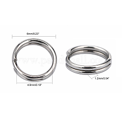 Tarnish Resistant 304 Stainless Steel Split Rings&nbsp;STAS-E010-6x1mm-2