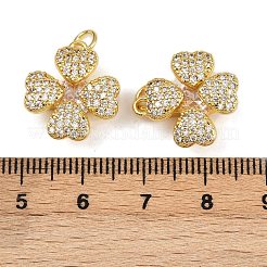 Brass Micro Pave Cubic Zirconia Pendants&nbsp;KK-A257-17G