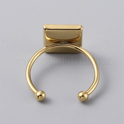 201 Stainless Steel Open Cuff Ring Findings&nbsp;STAS-WH0033-33B