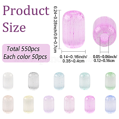 550Pcs 11 Colors Drawbench Style Glass Seed Beads&nbsp;SEED-YW0003-22