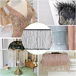 1 Yard Polyester Lace Trims with Glass Beaded Tassel&nbsp;OCOR-BC0007-85