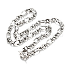 Non-Tarnish Unisex 304 Stainless Steel Figaro Chain Necklaces&nbsp;NJEW-H215-03P